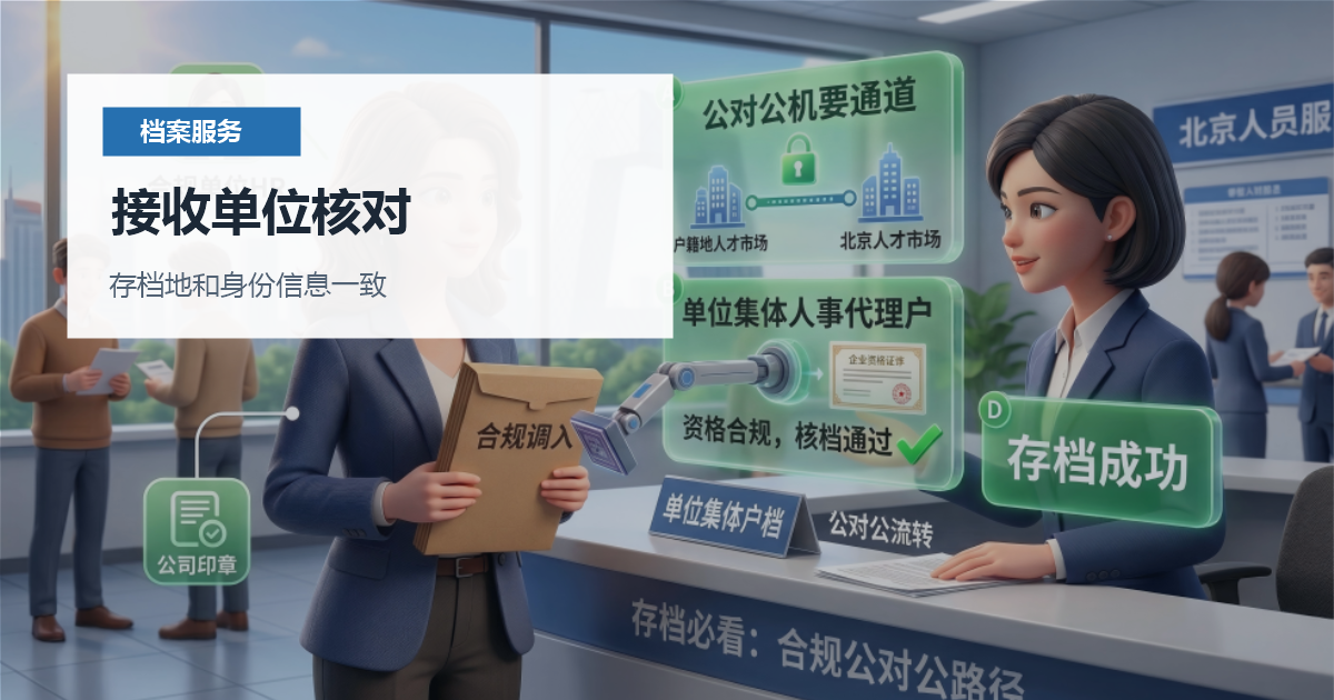 北京北京档案调入和存放接收单位核对配图