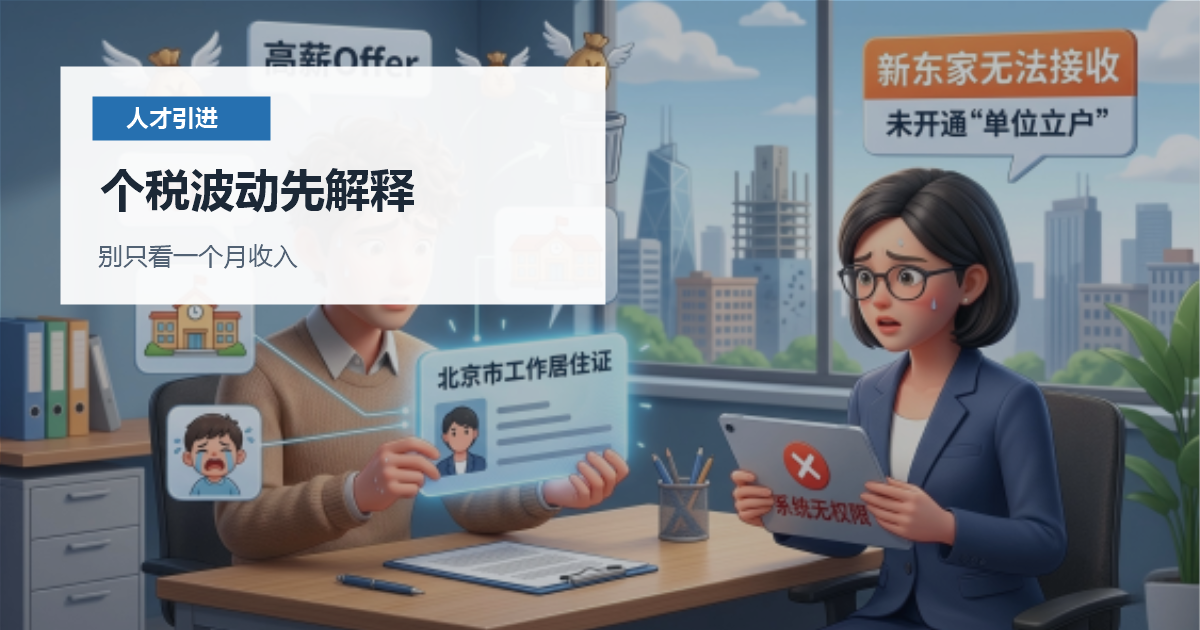 北京人才引进个税收入忽高忽低怎么办？工资、奖金和岗位要能说明