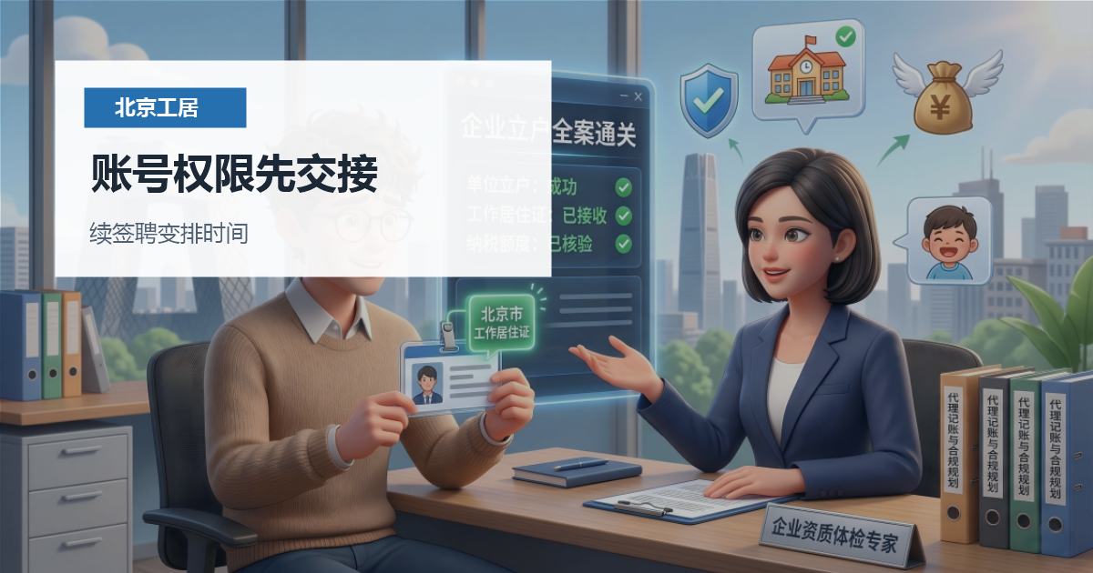 北京北京工作居住证单位经办人更换账号权限先交接配图