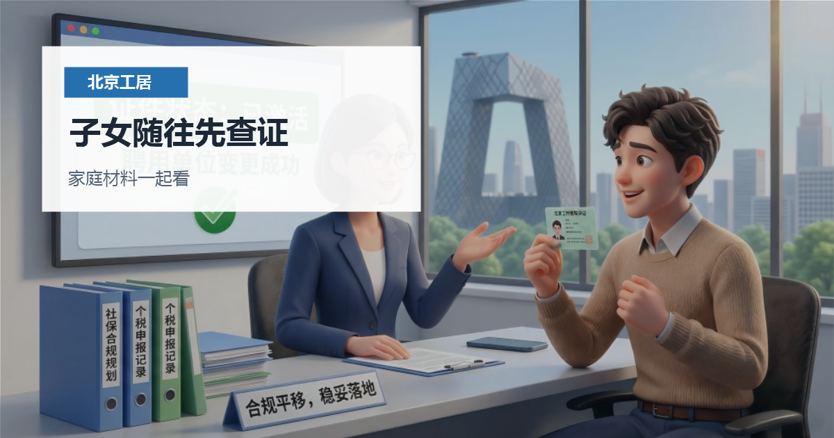 北京工作居住证子女随往材料怎么准备？关系证明和时间节点别错