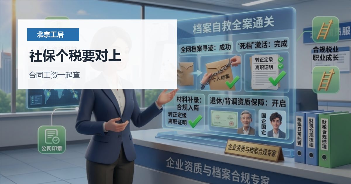 北京北京工作居住证续签社保个税主体核对社保个税要对上配图