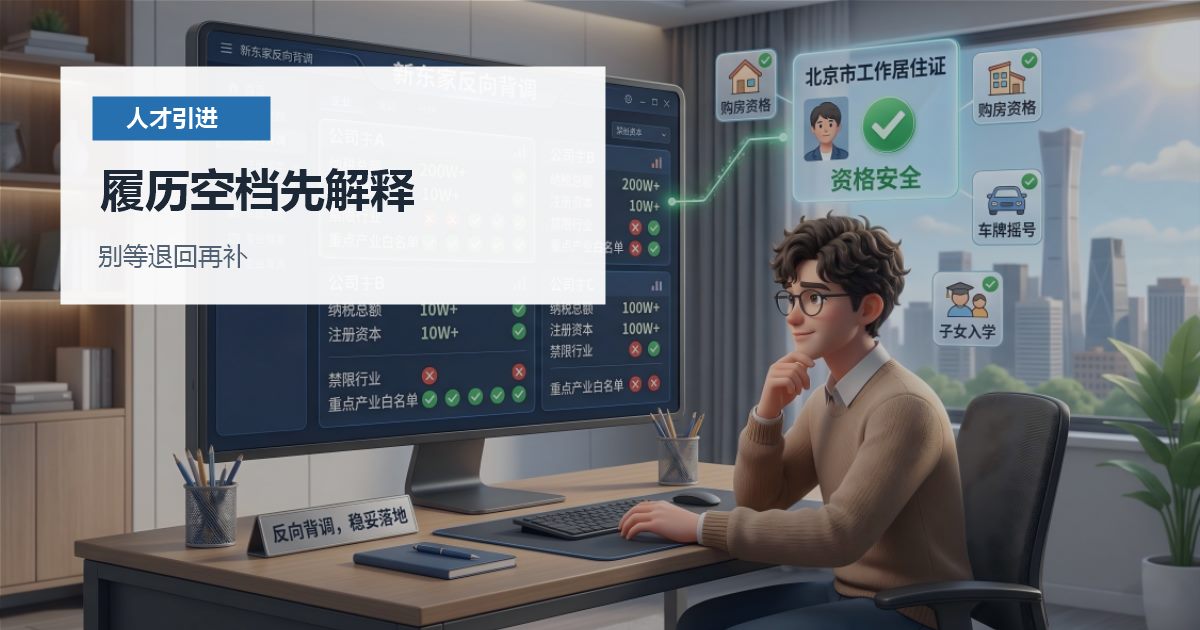 北京人才引进履历有空档怎么办？离职、学习和社保记录要提前解释