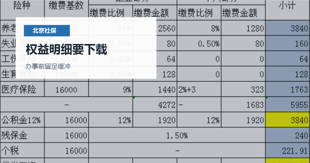 北京北京社保补缴后记录显示和权益核对权益明细要下载配图