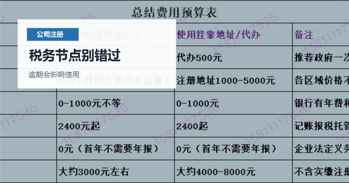 北京北京公司注册后报税时间和零申报税务节点别错过配图
