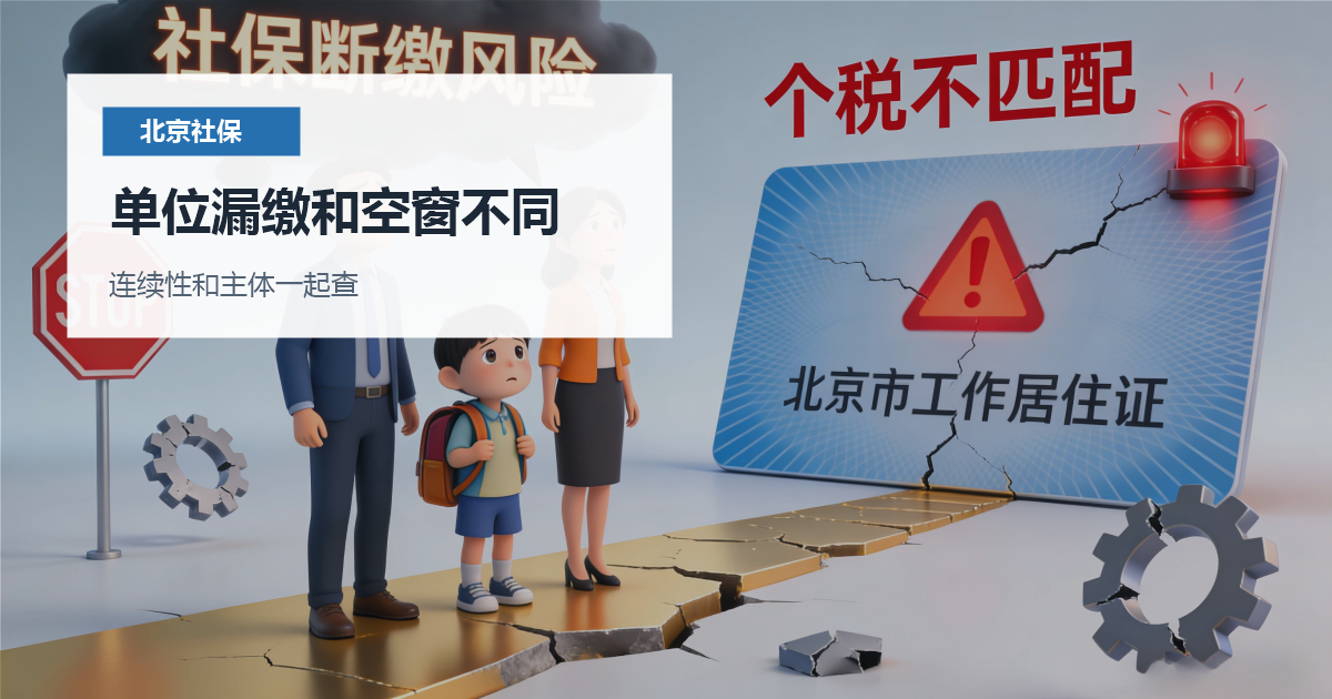北京北京社保断缴补救和工作居住证衔接单位漏缴和空窗不同配图