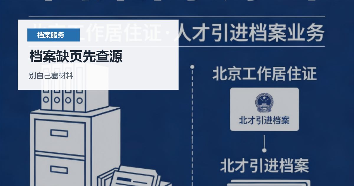 北京档案调入前发现材料缺页怎么办？先补来源再谈接收