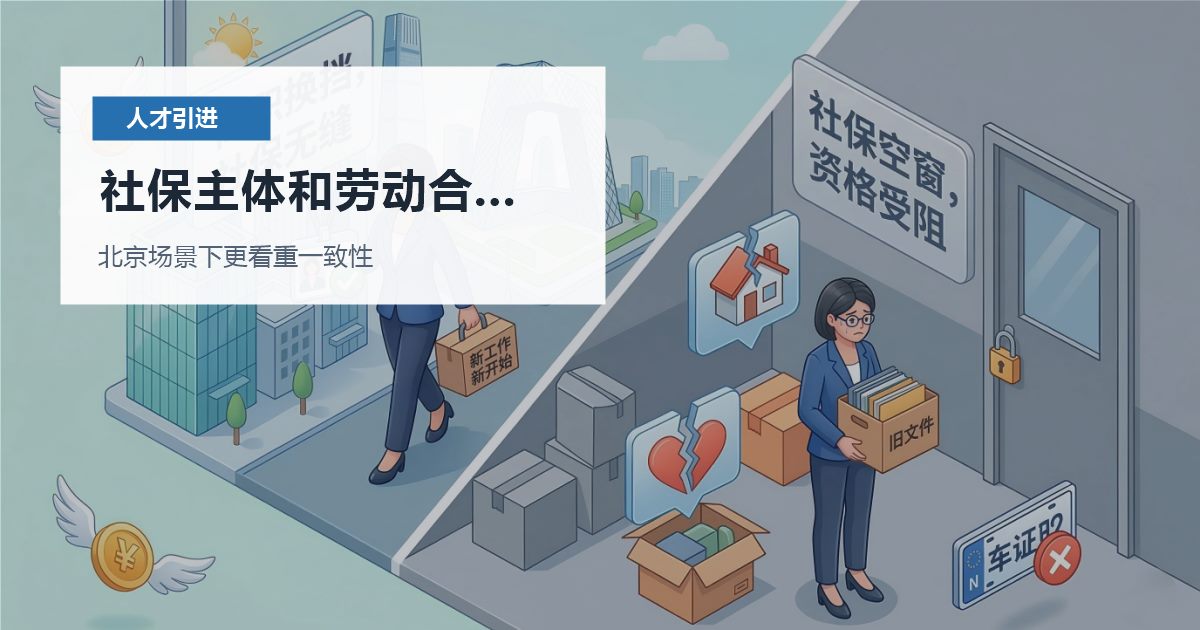 北京人才引进社保主体和劳动合同不一致，为什么容易被反复追问？