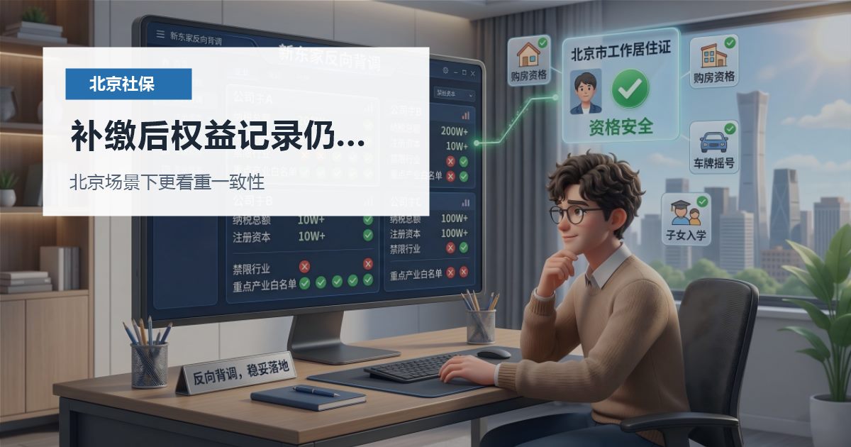 北京社保个税补缴后权益记录仍有标记，处理顺序怎么排才不乱？