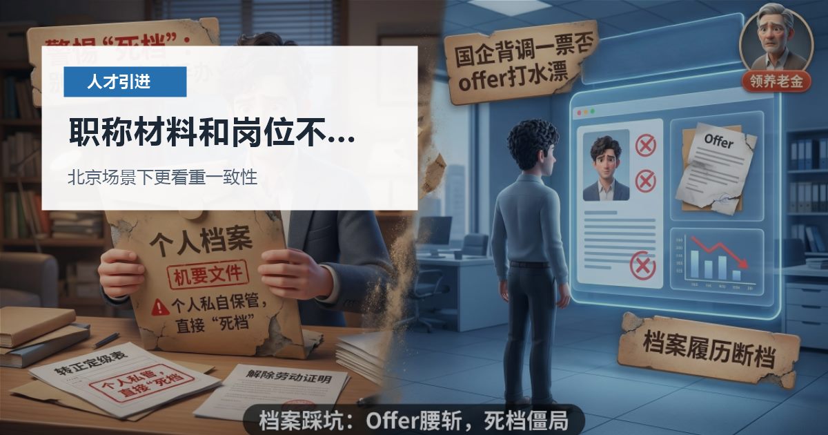 北京人才引进职称材料和岗位不匹配，怎样整理才像一条证据链？