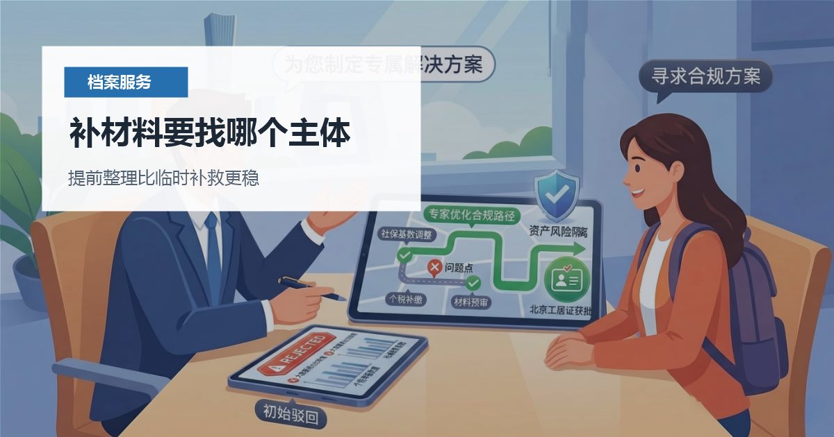 北京北京个人档案外地人才中心要求补手续补材料要找哪个主体配图