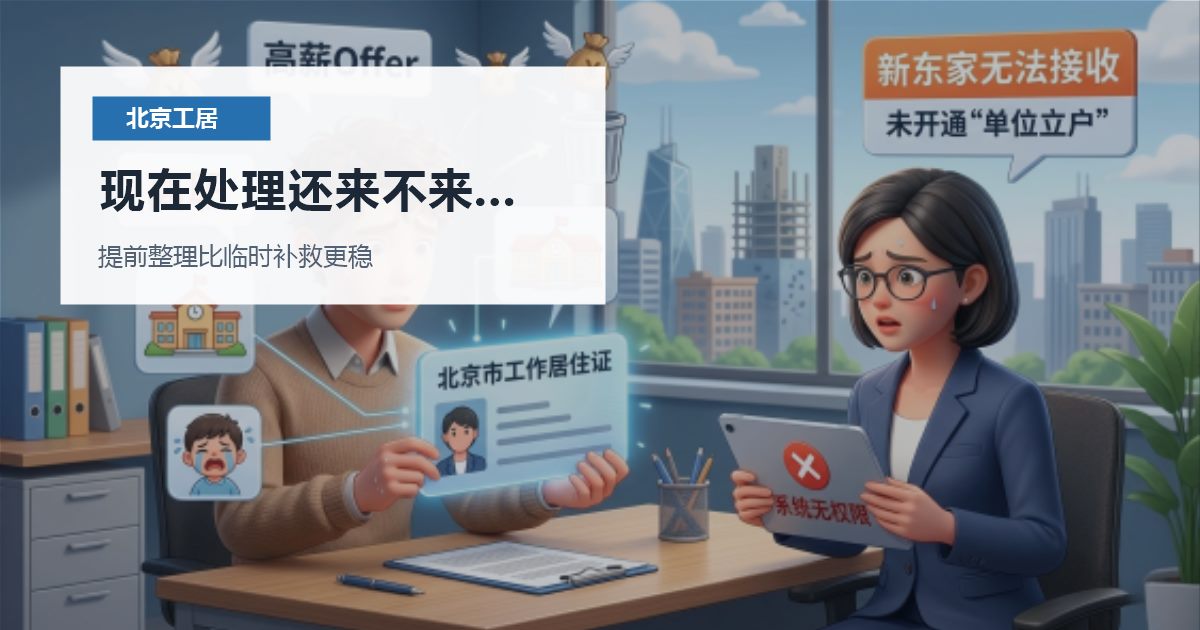 北京北京工作居住证搬家后居住证明断了一段现在处理还来不来得及配图
