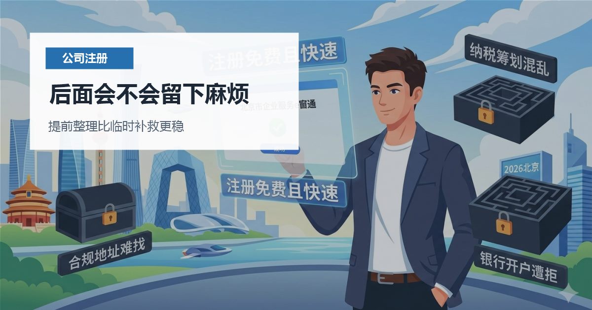 北京北京注册公司园区地址和实际办公分开后面会不会留下麻烦配图