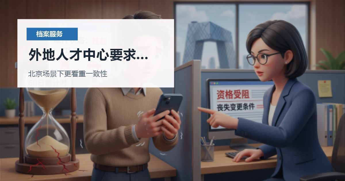 北京个人档案外地人才中心要求补手续，提交前还有哪些坑要避开？