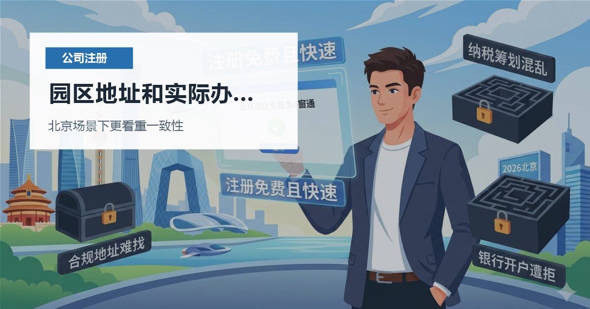 北京注册公司园区地址和实际办公分开，哪些材料会被反复核对？