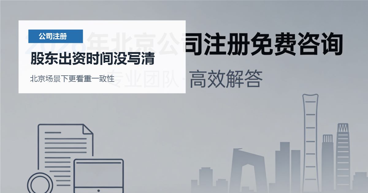 北京注册公司股东出资时间没写清，提交前还有哪些坑要避开？