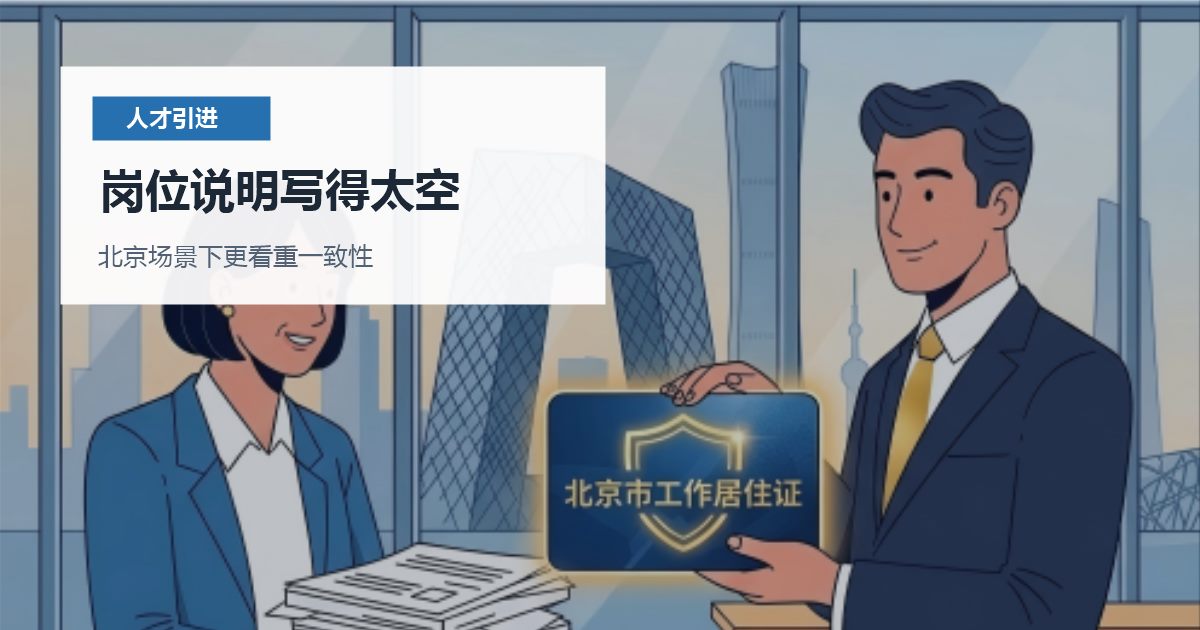 北京人才引进岗位说明写得太空，提交前该怎么补强？